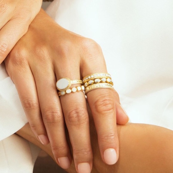Anna Beck Jewelry - Anna Beck Howlite Gold Multi Stone Stacking Ring